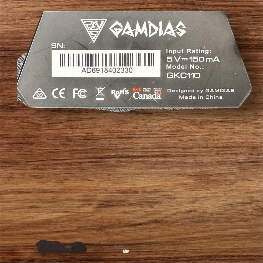 GAMDIAS ARES V2 Gaming Keyboard USB Wired Ergonomic Red‎ Accents PC Computer